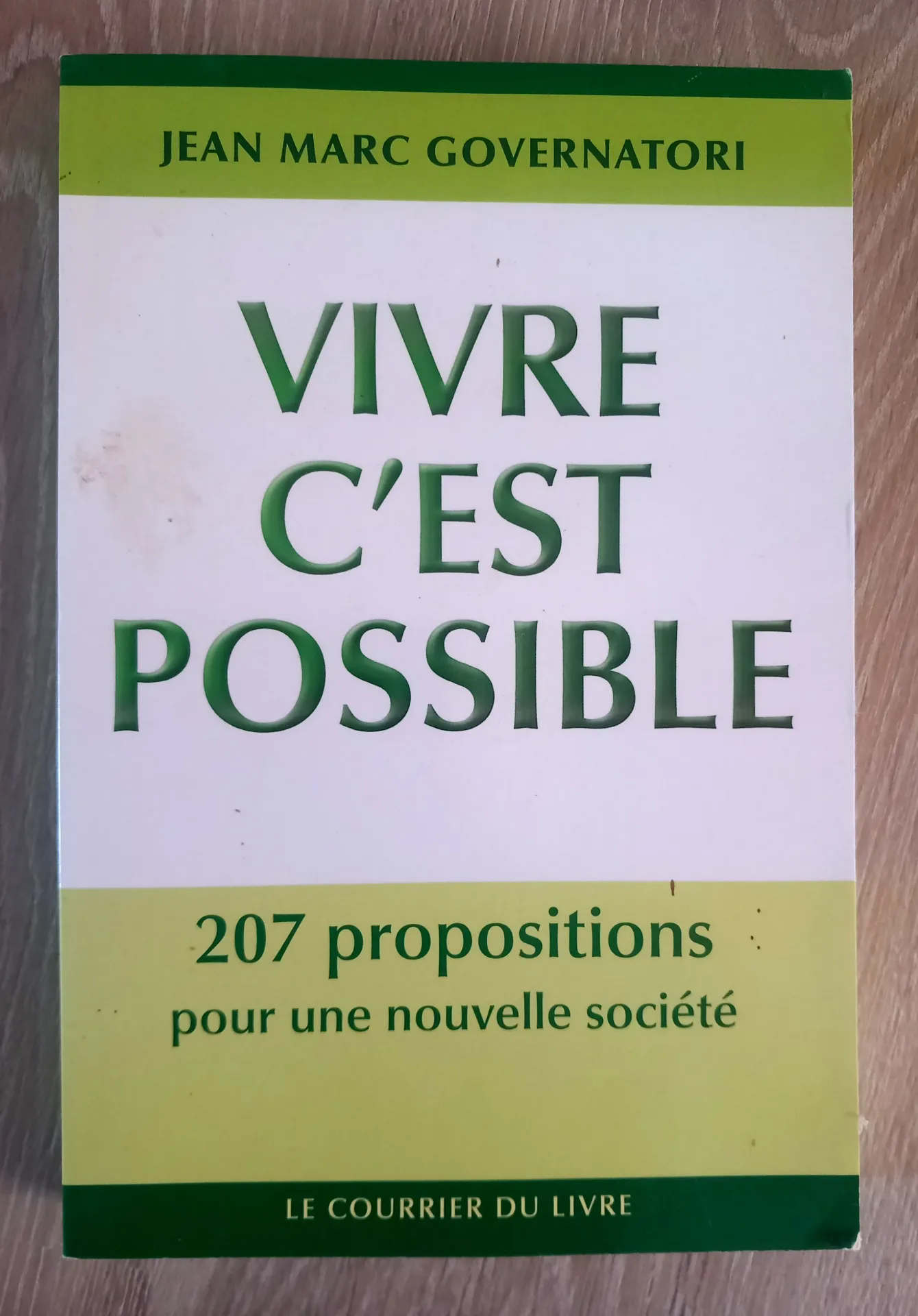 Vivre c'est possible, 207 propositions pour une nouvelle société (Jean-Marc Governatori)