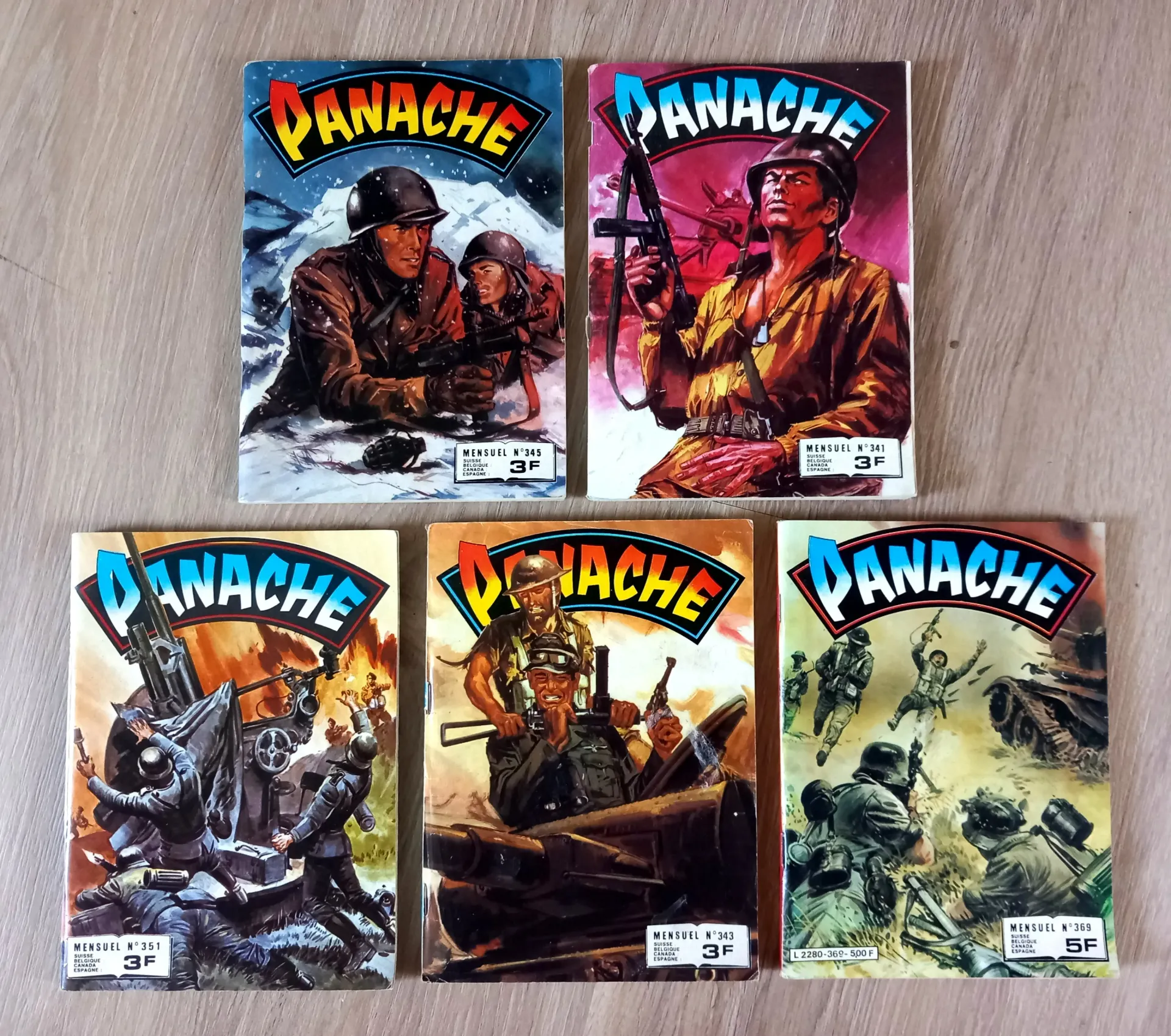 Lot : 5 revues Panache - Bandes dessinées, comics guerre