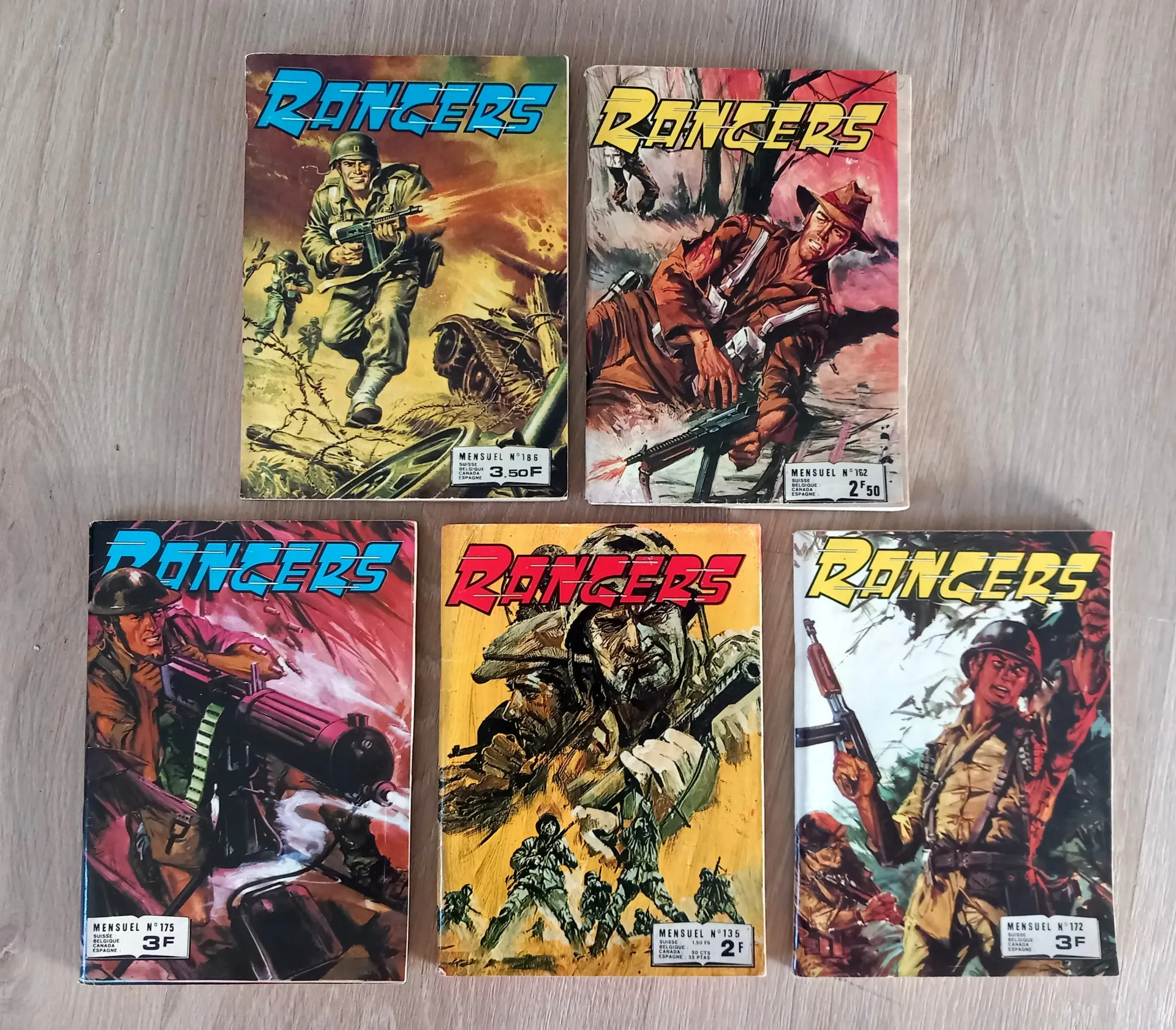 Lot : 5 revues Rangers - Bandes dessinées, comics guerre