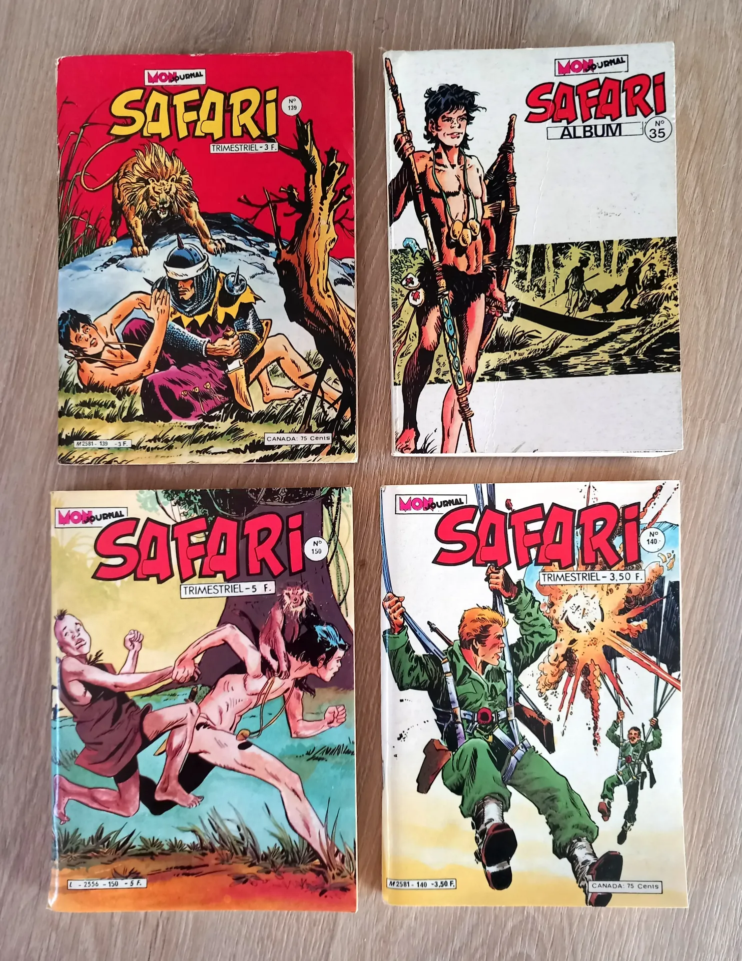 Lot : 4 revues Safari - Bandes dessinées, comics tarzanide