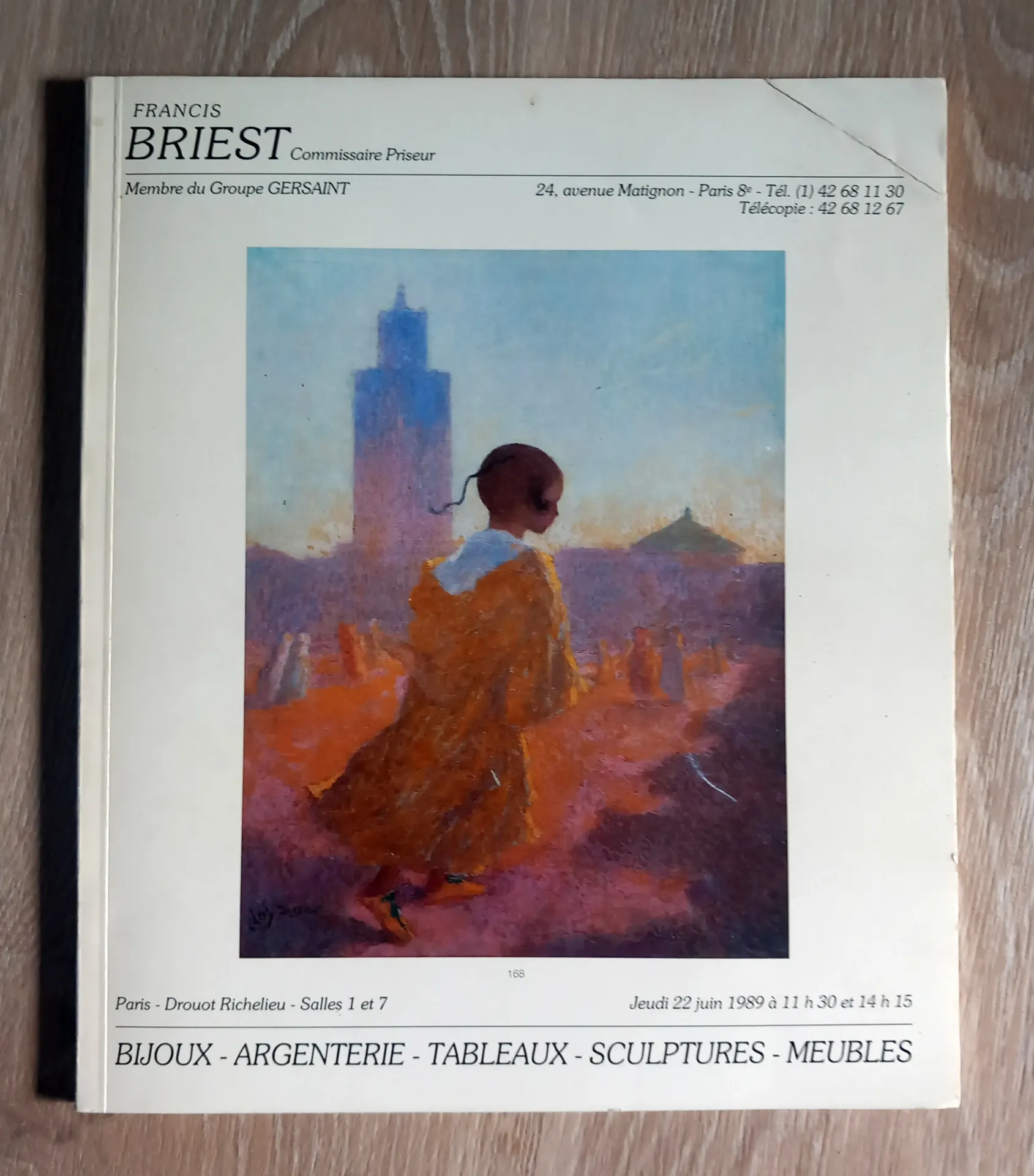 Catalogue de vente aux enchères, jeudi 22 juin 1989 (Francis Briest)