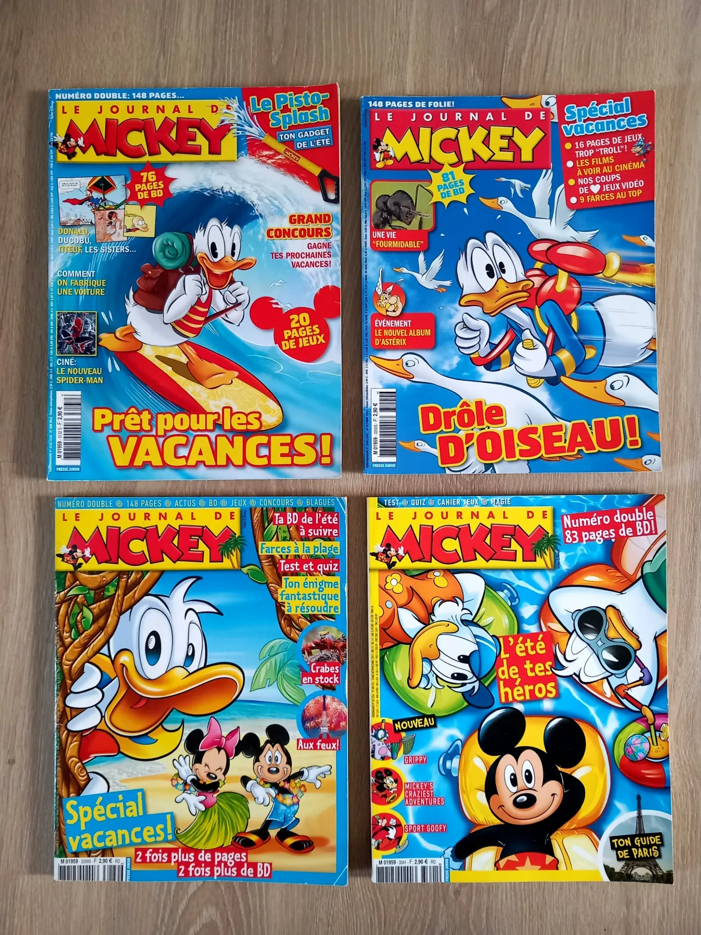 Lot 4 revues : Le Journal de Mickey (n° 3200/3201, 3341/3342, 3132/3133, 3289/3290)