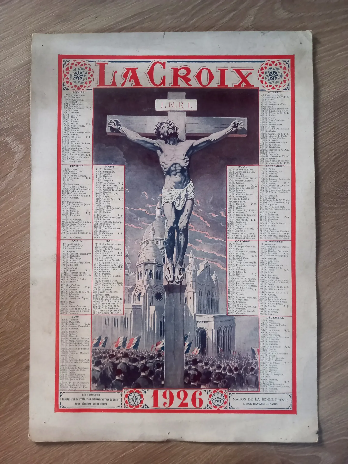 Calendrier : La Croix - 1926