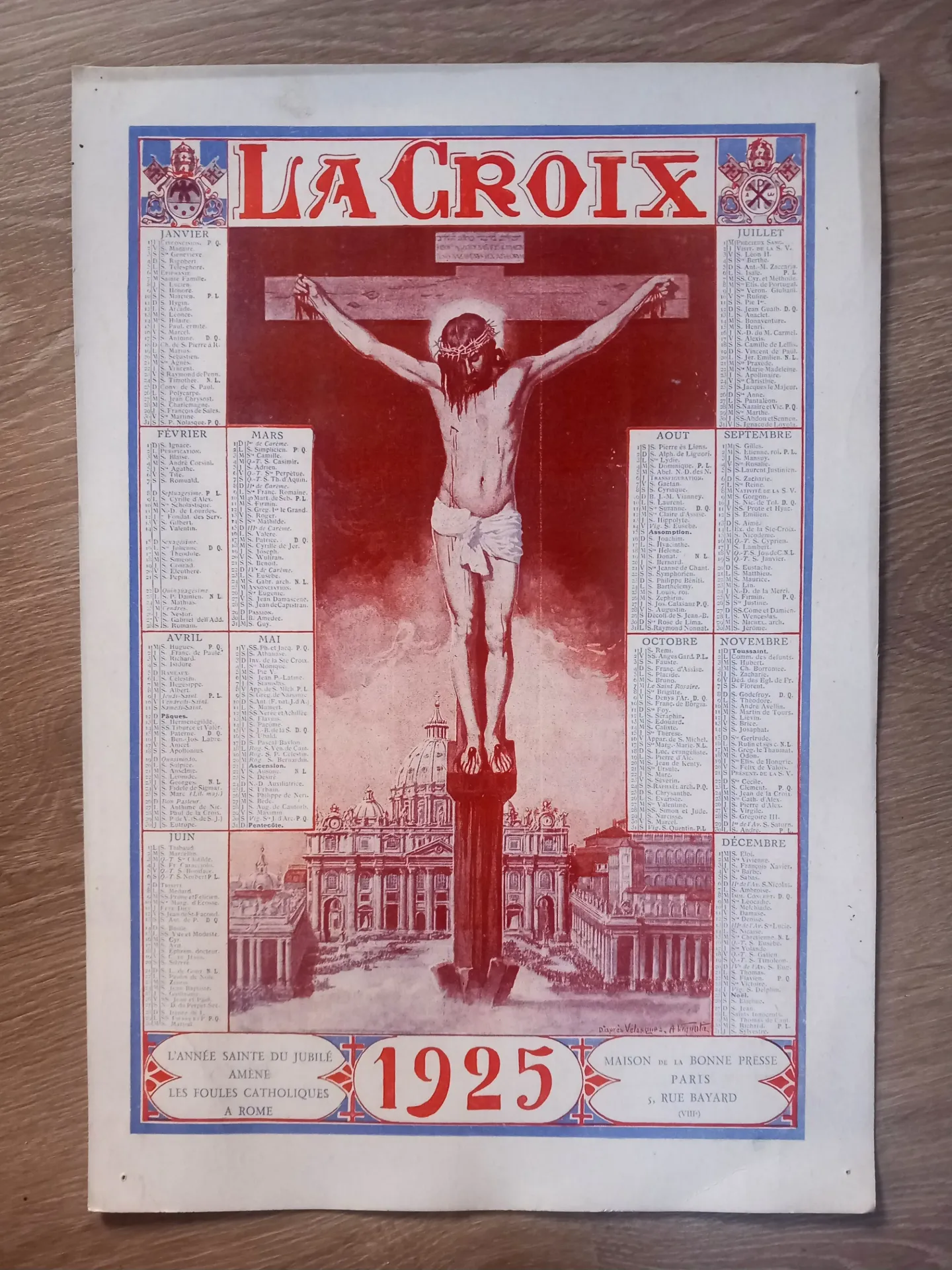 Calendrier : La Croix - 1925