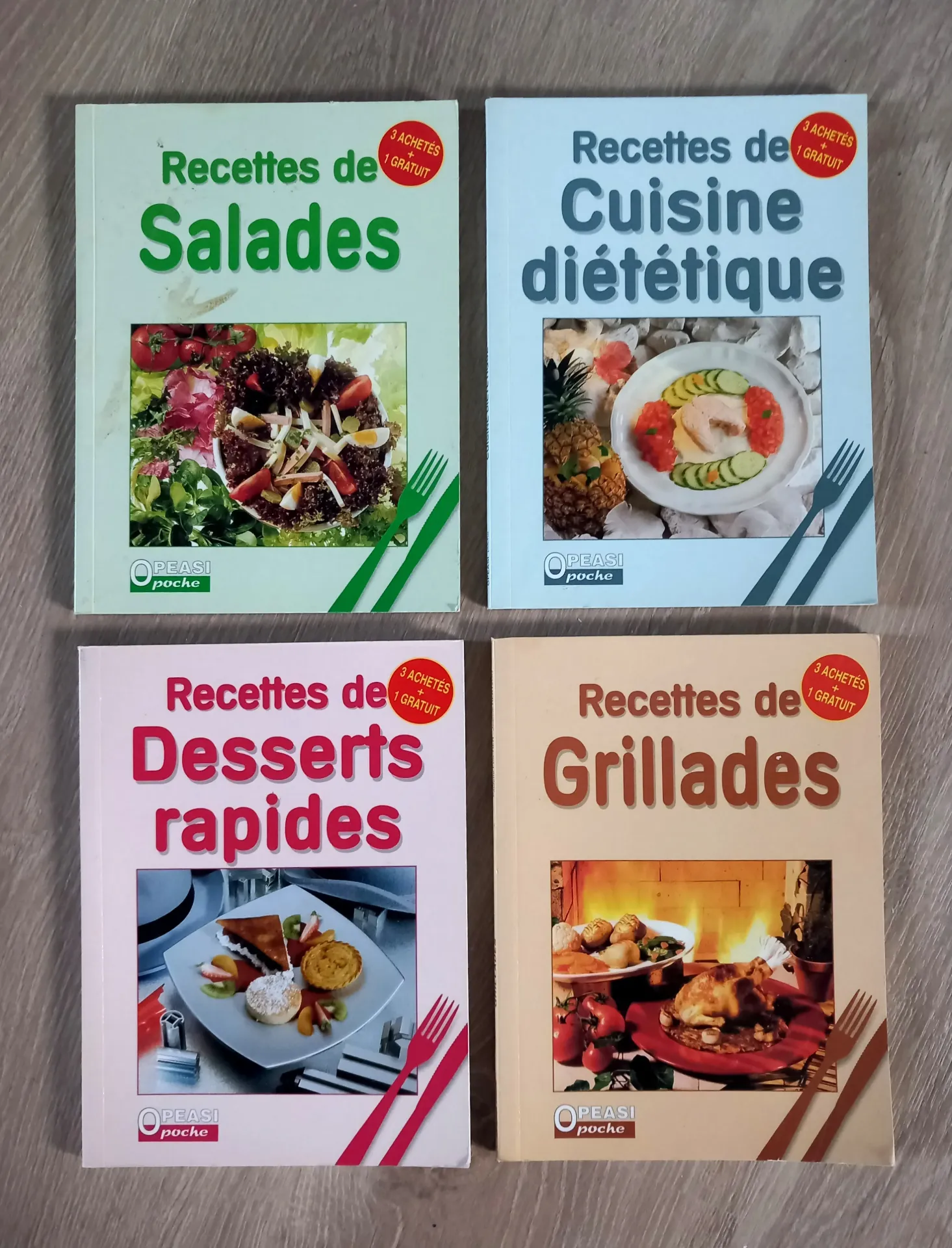 Lot : 4 livres de recettes de cuisine