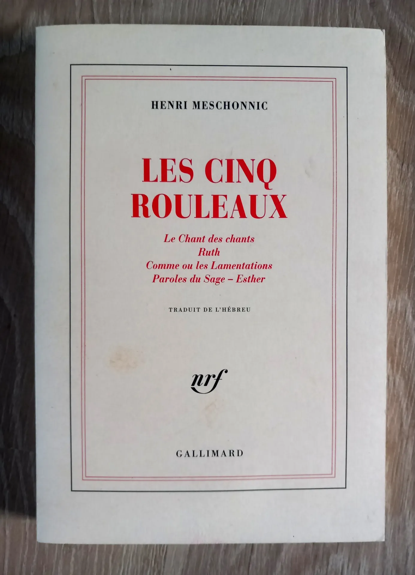 Les cinq rouleaux (Henri Meschonnic)