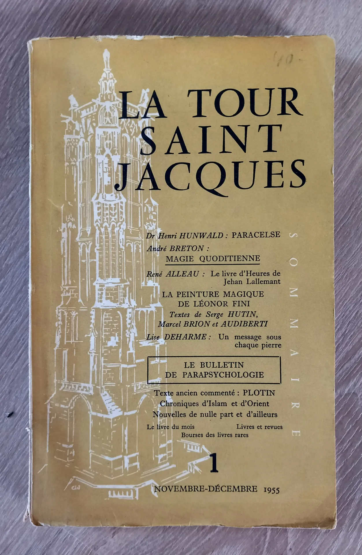 La Tour Saint Jacques, n°1 - Le bulletin de parapsychologie (Robert Amadou)