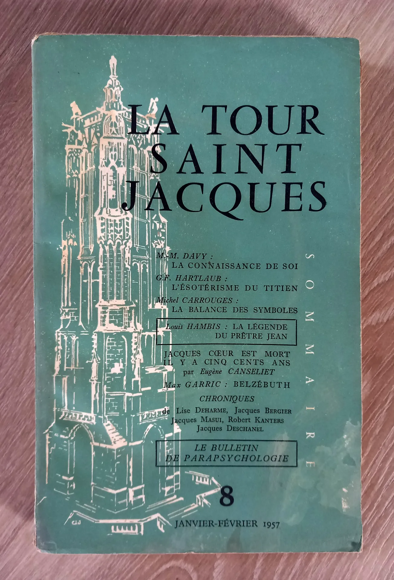 La Tour Saint Jacques, n°8 - Le bulletin de parapsychologie (Robert Amadou)